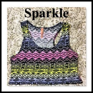 Sparkle  Fade Crop Top Size Medium